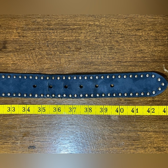 Vintage Vanzetti Studded Blue Suede (Leather Coated) Belt - Made in Germany - Picture 5 of 10